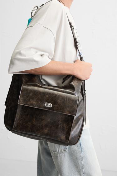 BOLSA HOMBRO CADENAS - Marrón de Zara - Imagen 0
