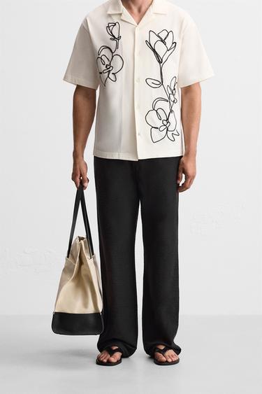 CALÇA COM TEXTURA - Preto da Zara