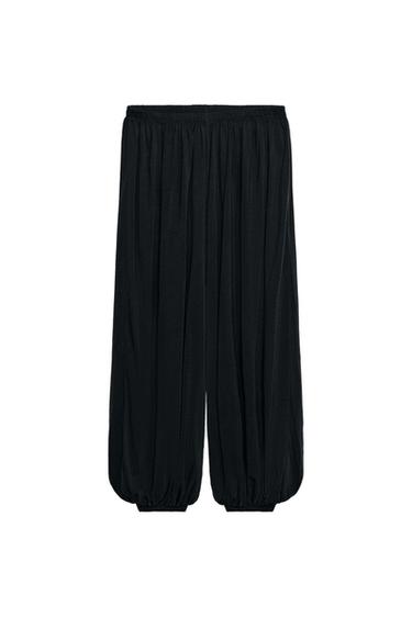 Zara LEPRŠAVE BALON PANTALONE – Crna
