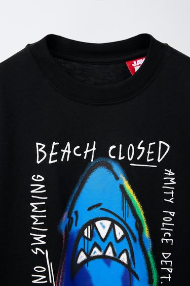JAWS MOVIE © 50TH ANNIVERSARY T-SHIRT - Black by Zara - Image 2