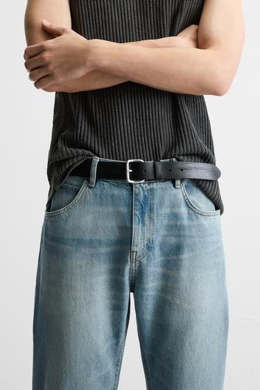 STUDDED LEATHER BELT - Black by Zara - Image 0