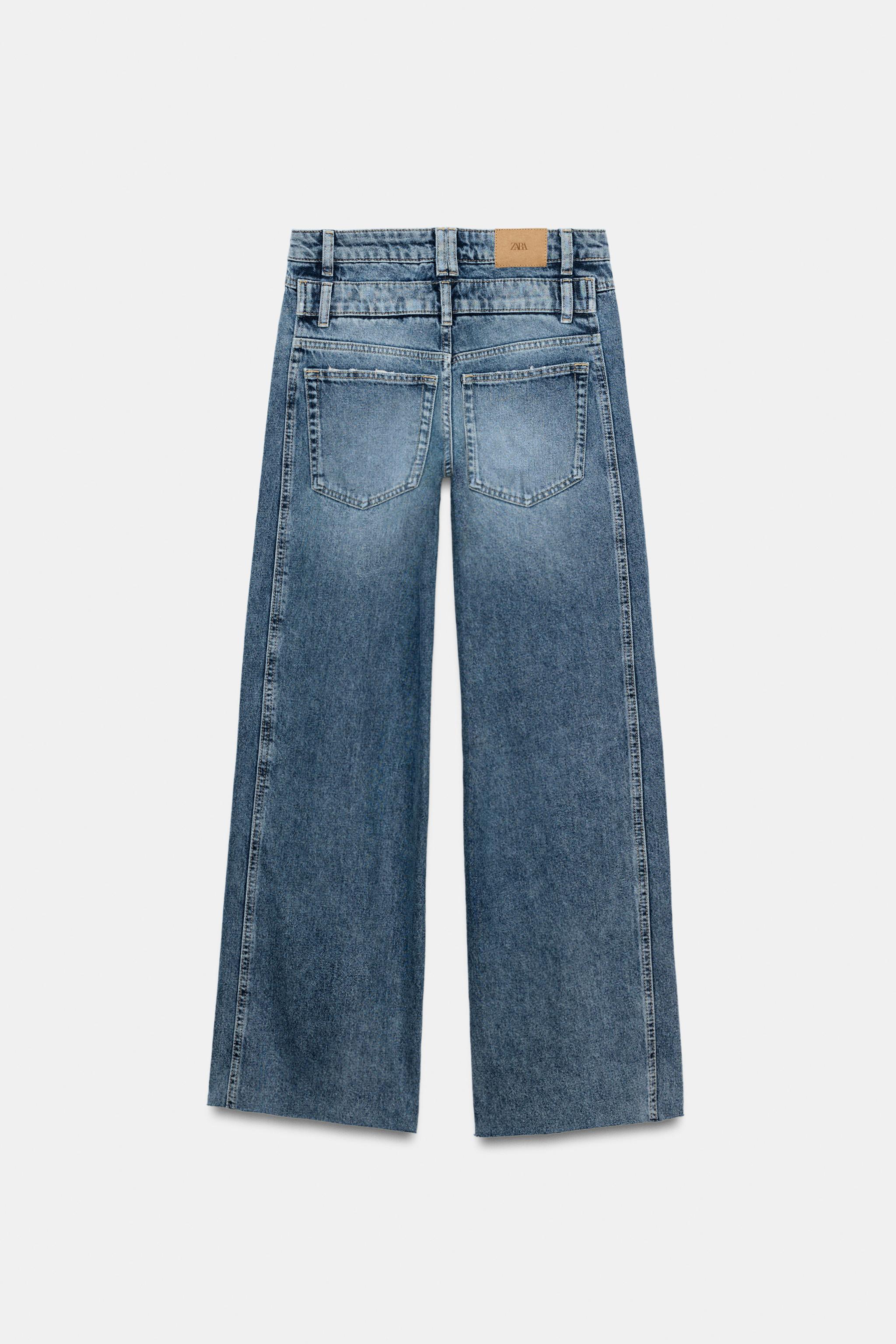 Zara Z1975 Geniş Paça Çift Bel Jean görsel 7