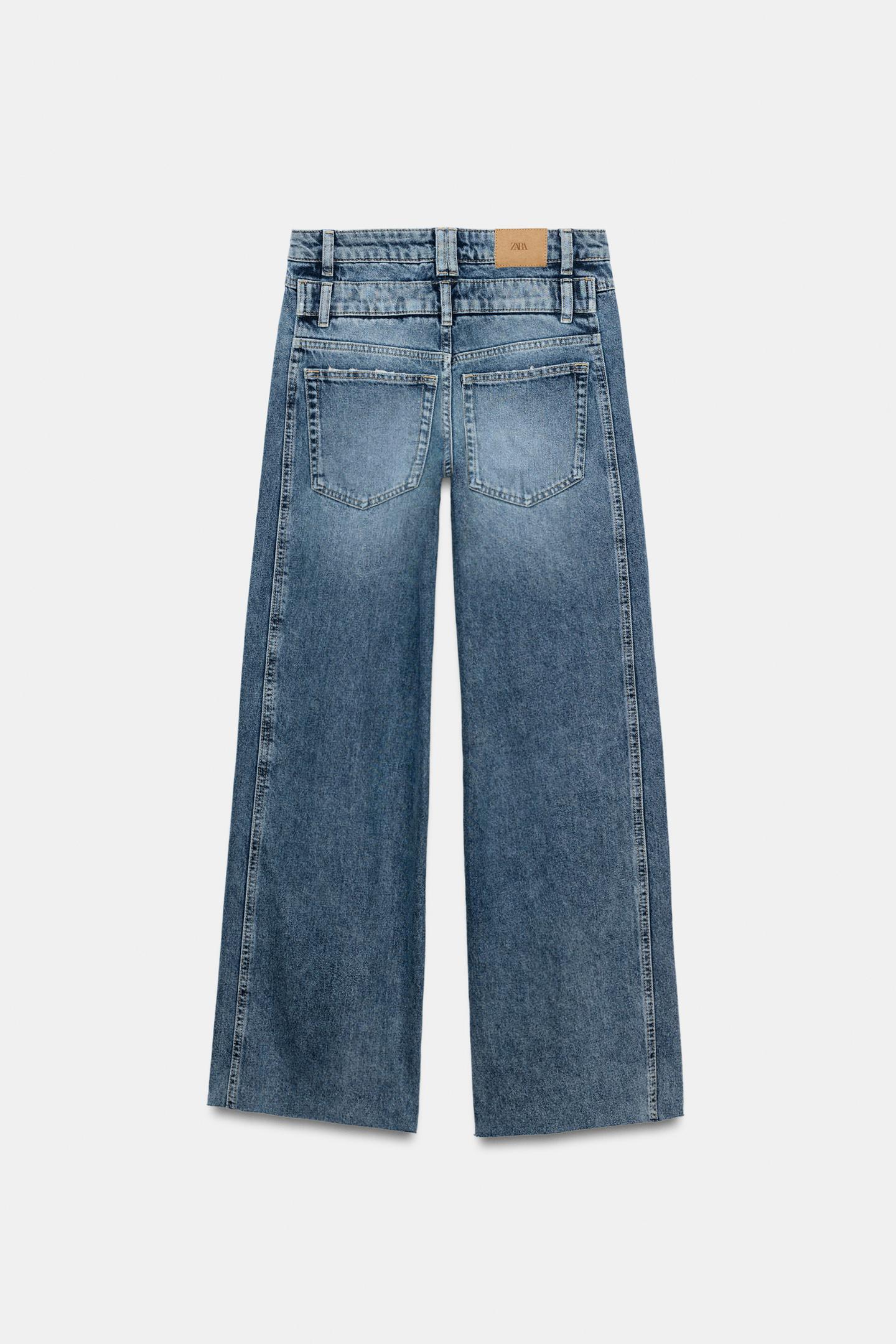Женские джинсы Zara Z1975 Wide-Leg Double-Waist, цвет: Синий — фото 7