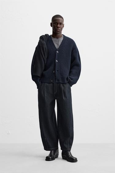 WIDE-LEG PLEATED JEANS - Blue by Zara