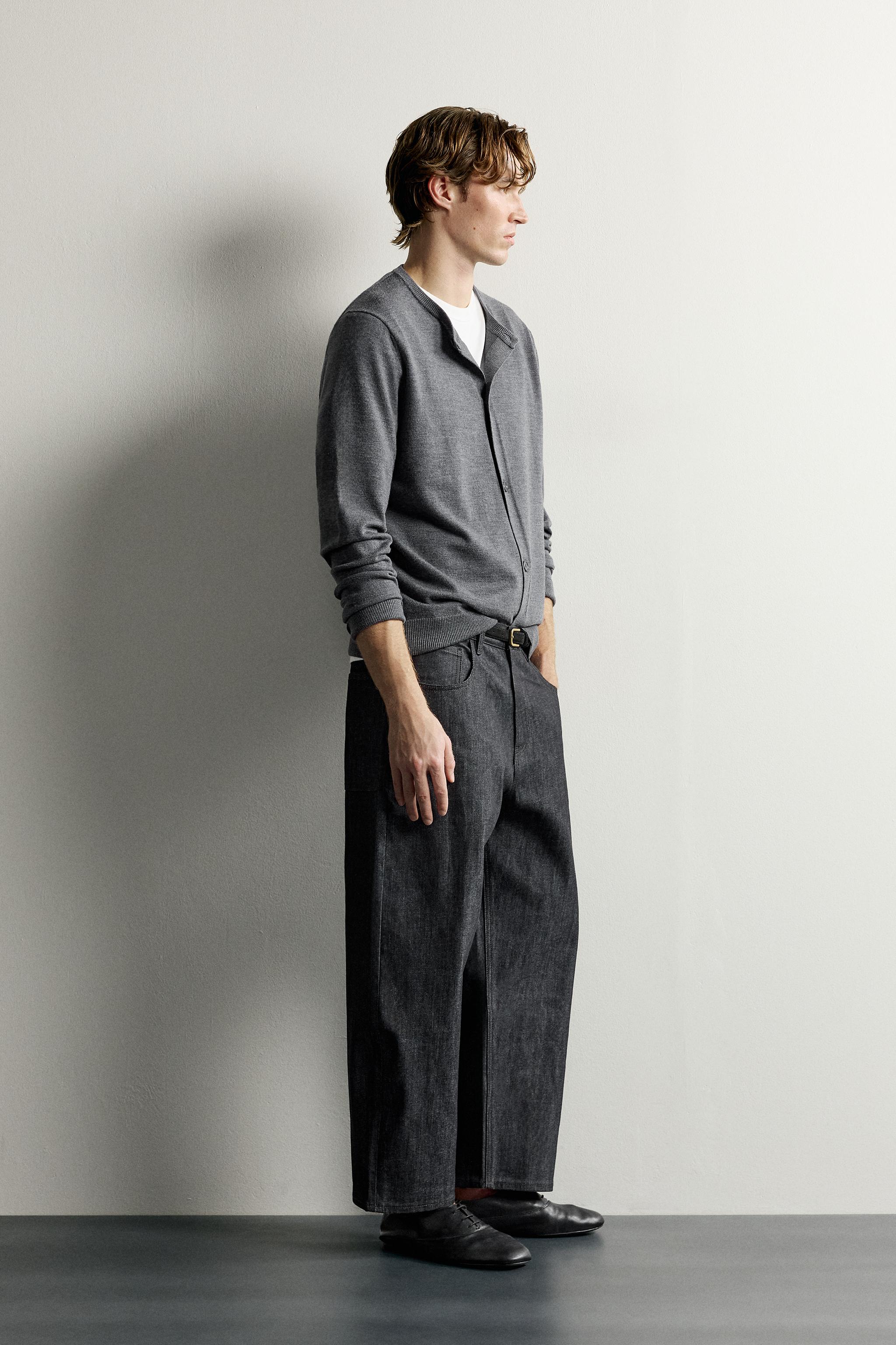 Zara TAPERED FIT GENİŞ PAÇA JEAN görsel 4