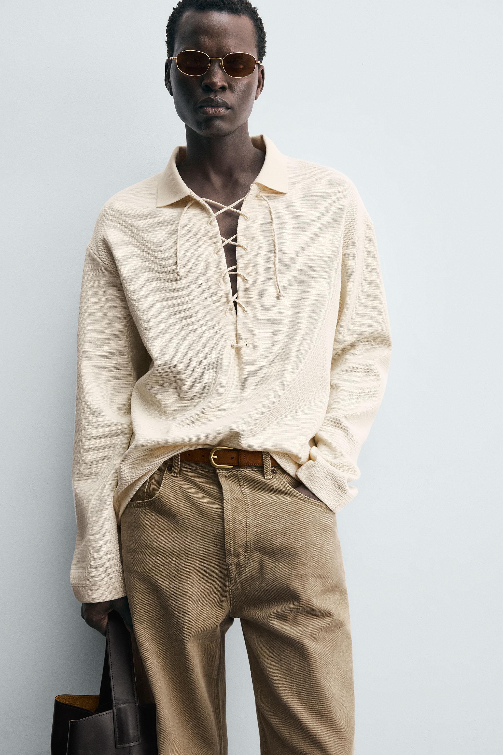 らいら OVERSIZE SHIRT ZW COLLECTION - Blue | ZARA Canada