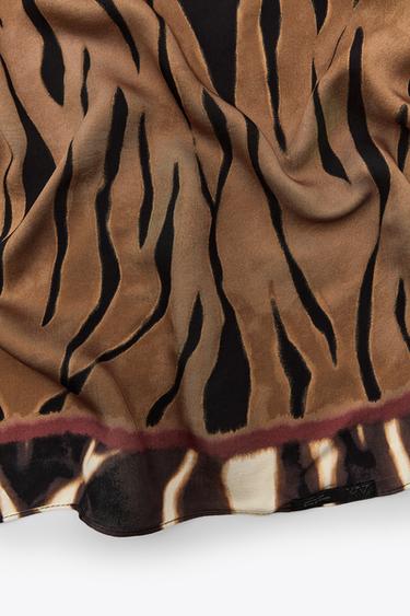 ANIMAL PRINT VISCOSE SCARF - camel by Zara - Image 2