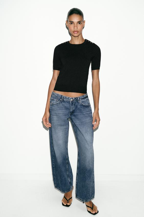JERSEY PUNTO MANGA CORTA - Negro de Zara - Imagen 0