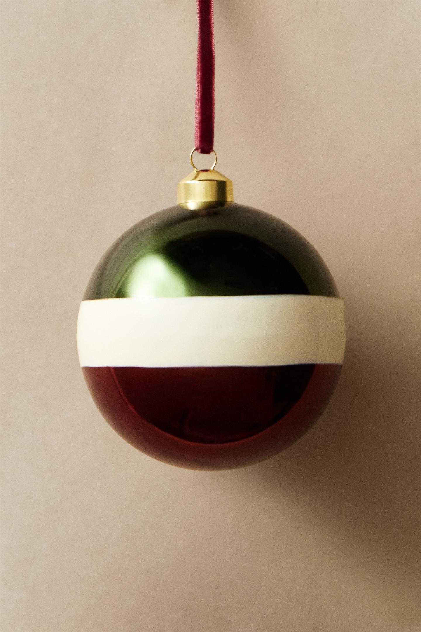 Ёлочные украшения Zara Striped Christmas Ball Tree Decoration — фото 5