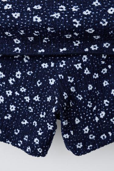 JUPE-SHORT À FLEURS - Bleu de Zara - Image 3