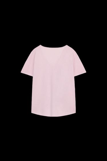 KNIT TOP WITH RUFFLES - Pale pink by Zara