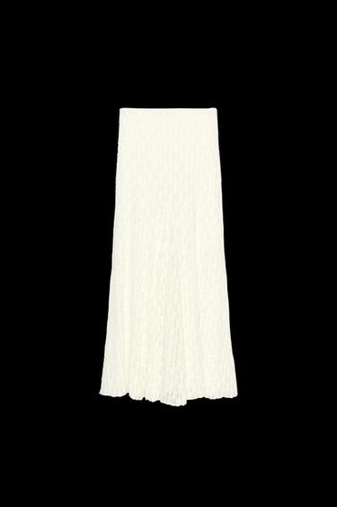 LONG LACE SKIRT - White by Zara - Image 0