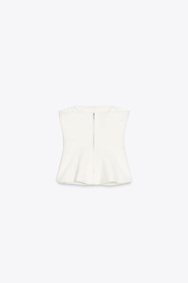 TOP BUSTIER STRASS - Blanc cassé de Zara - Image 5