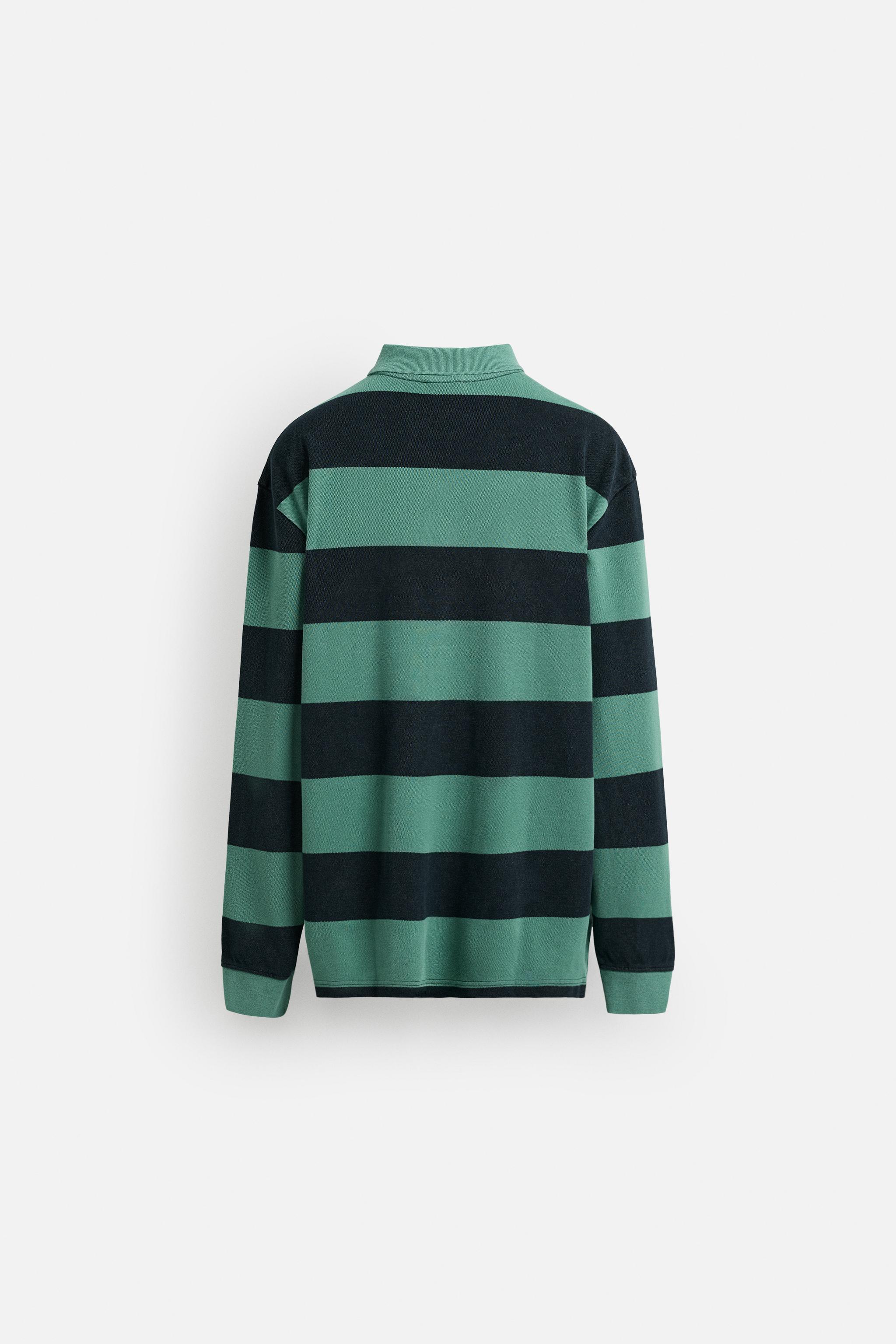 Tシャツ・カットソー SATUR Striped Pique Polo Long Sleeve Deep Green MUSINSA | SATUR Striped Pique Polo Long Sleeve Deep Green
