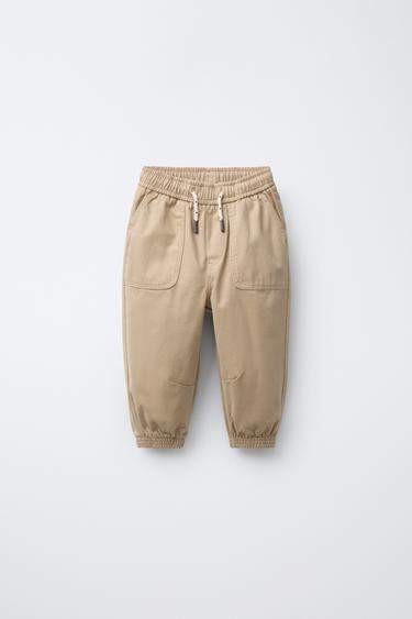 COLOUR BLOCK JOGGING TROUSERS - Ecru by Zara