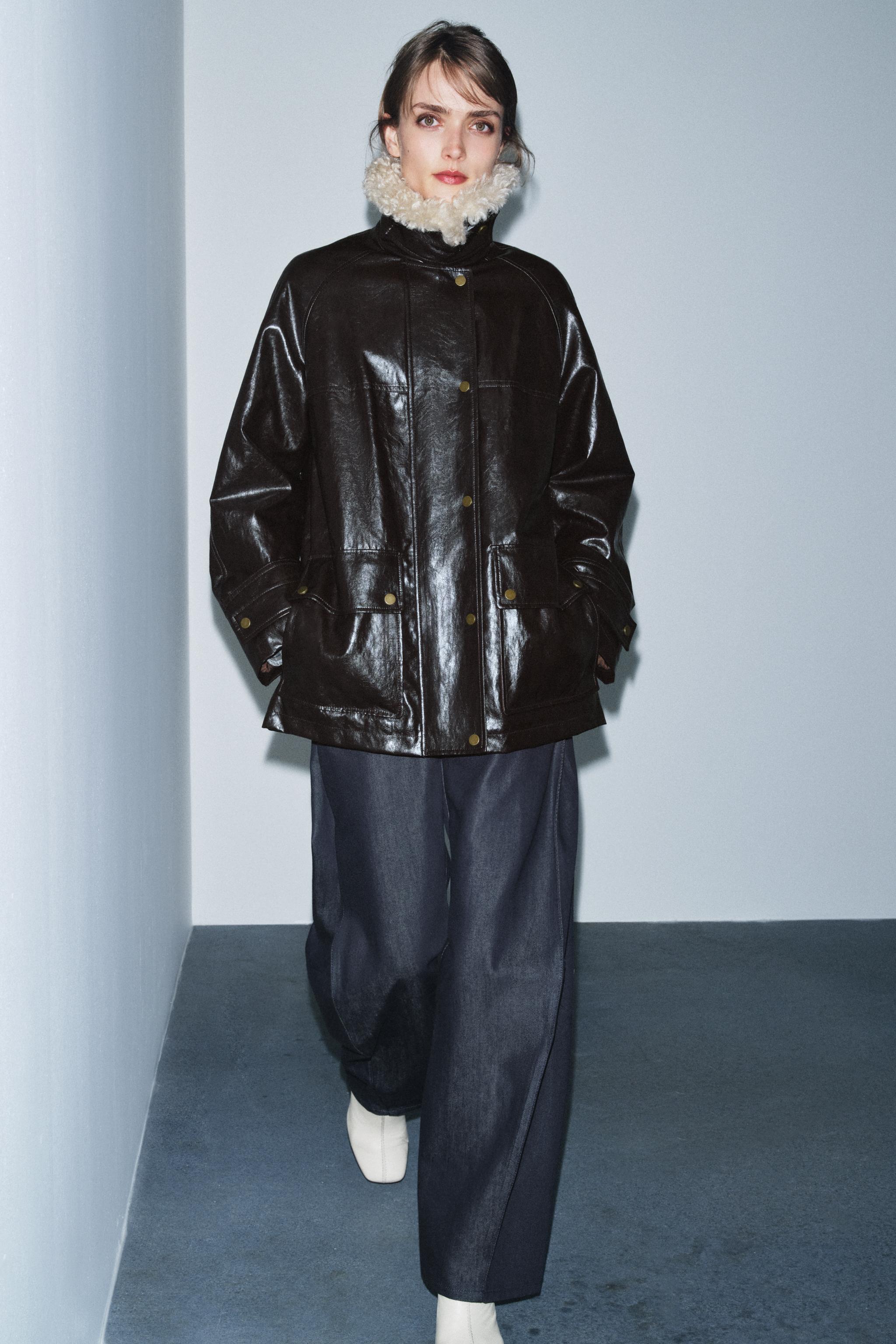 FAUX FUR COLLAR JACKET ZW COLLECTION