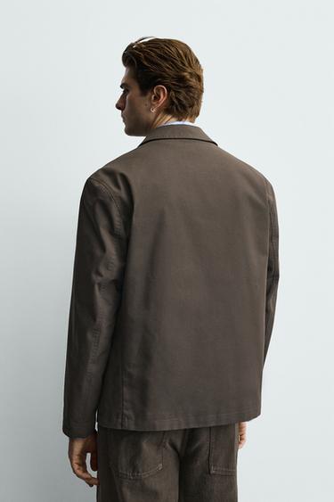 SURCHEMISE TOILE DOUBLURE CONTRASTE - Vison de Zara - Image 2