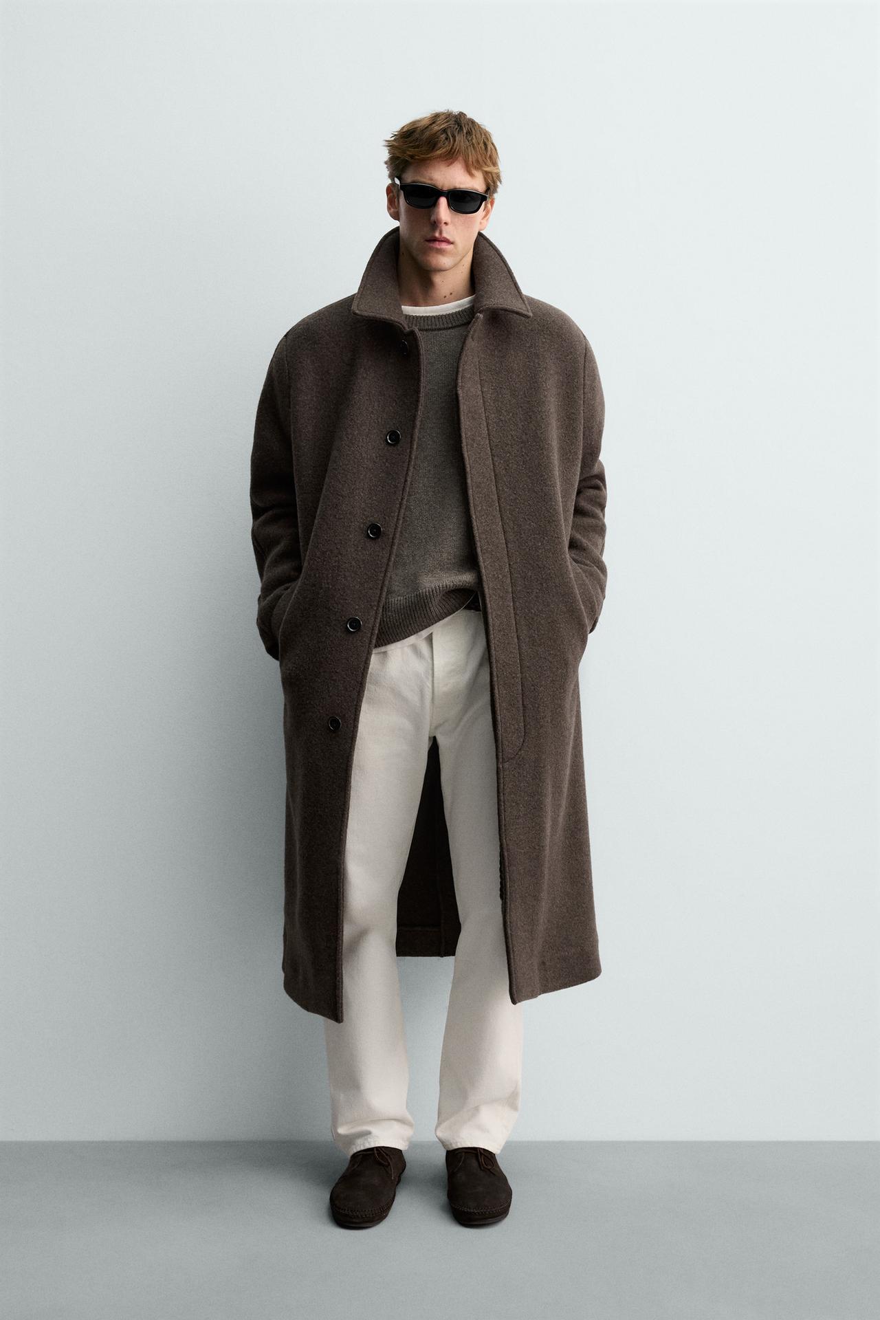 ZARA DOUBLE BREASTED MANTECO WOOL BLEND COAT AARON LEVINE X ZARA