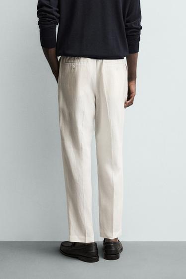 PANTALON REGULAR FIT 100% LIN - Blanc de Zara - Image 2