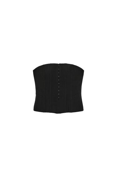 Zara STRAPLESS CORSET TOP - Black