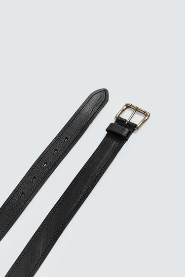 VINTAGE EFFECT LEATHER BELT - Black by Zara - Image 3