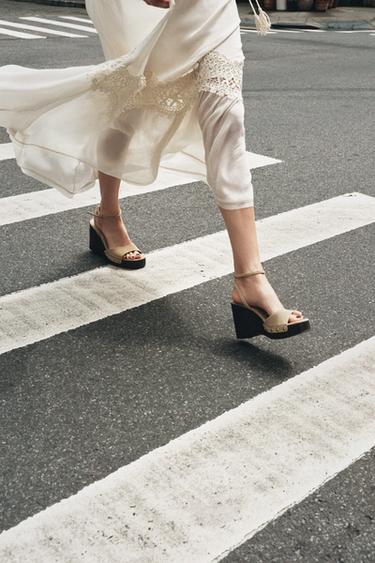 SPLIT SUEDE STUDDED SANDALS - Sand Brown by Zara - Image 0