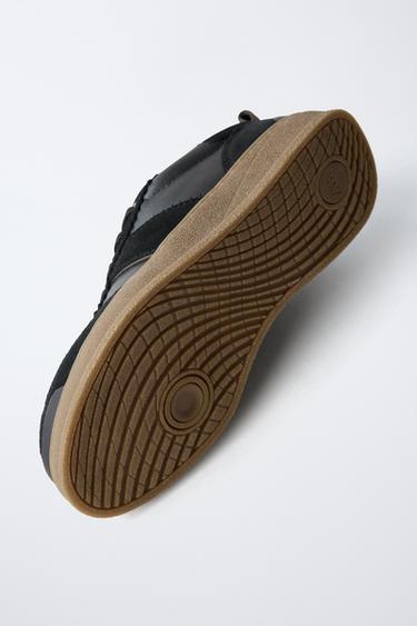 LEATHER SNEAKERS - Black by Zara - Image 6