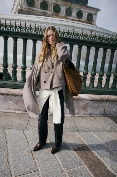 SAC SHOPPER EFFET VELOURS CÔTELÉ - Marron de Zara
