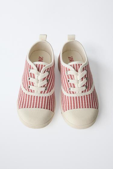 STRIPED COTTON PLIMSOLLS - Red by Zara - Image 4