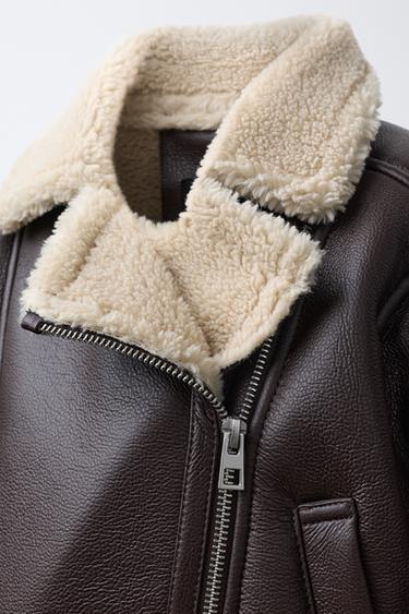 DOUBLE-FACED BIKER JACKET - Brown by Zara - Image 4