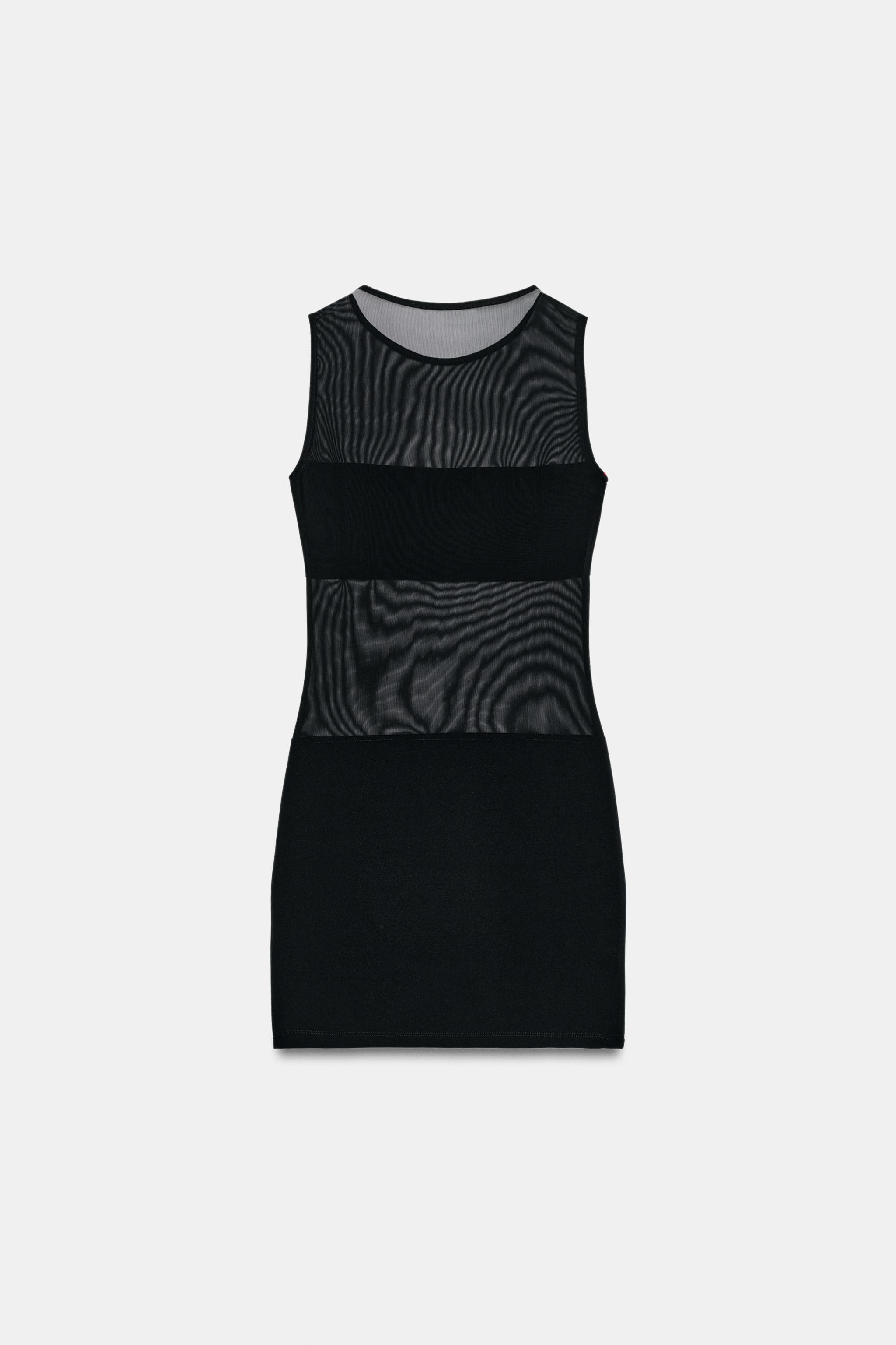 COMBINATION TULLE MINI DRESS
