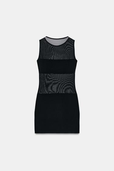 ROBE COURTE BIMATIÈRE EN TULLE - Noir de Zara - Image 4