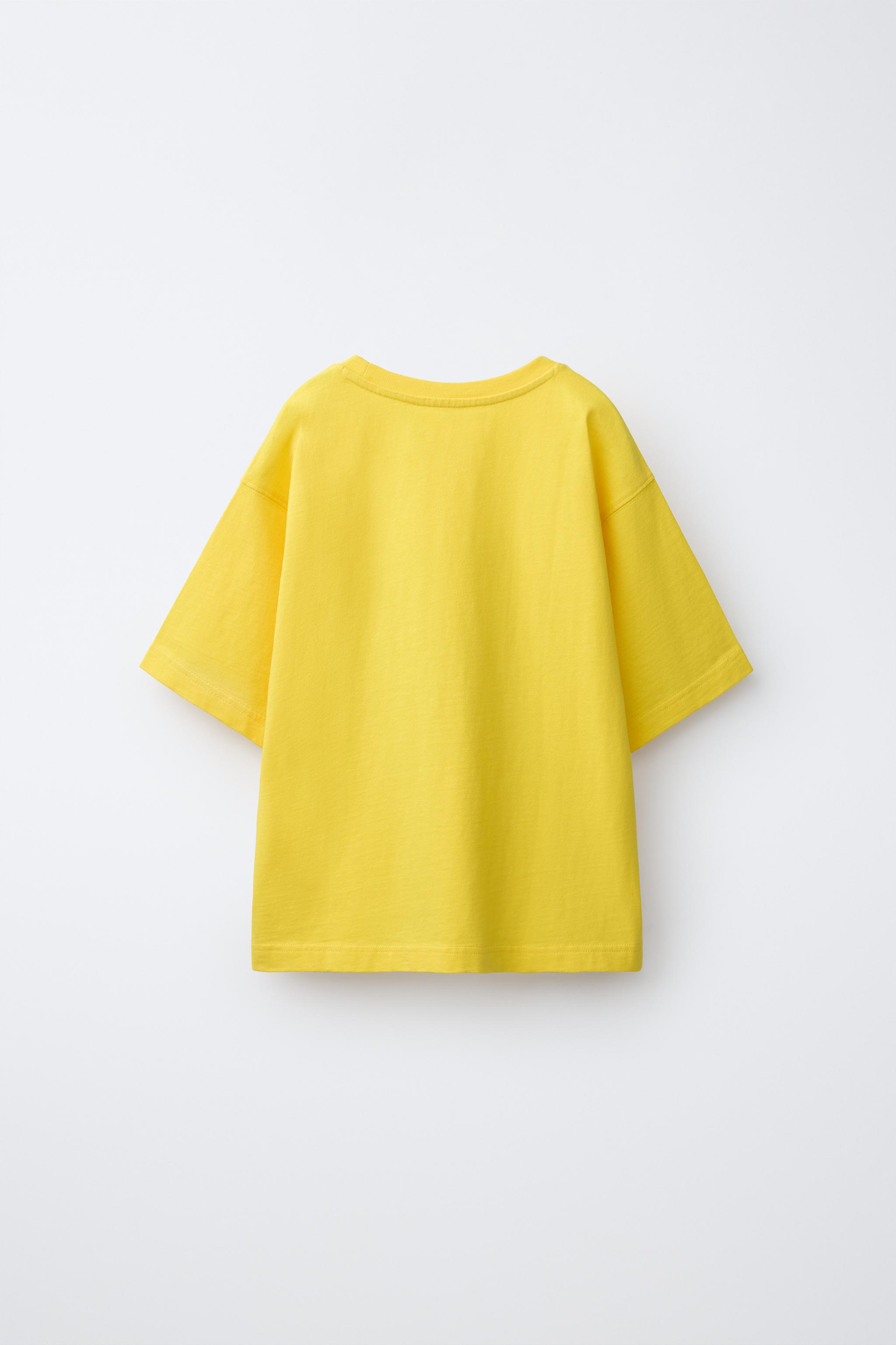 TEXT PRINT T-SHIRT - Bright yellow | ZARA United States