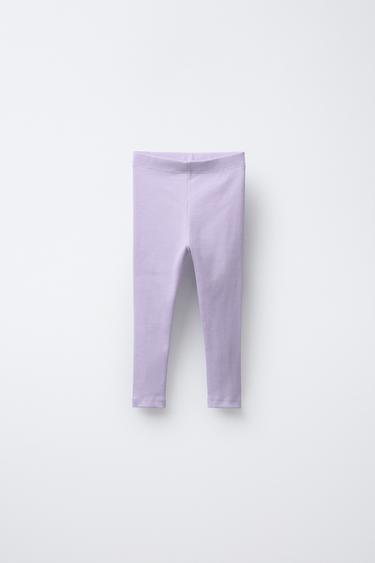 Zara BASIC RIBBED LEGGINGS - Mauve