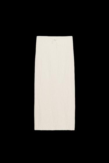 TEXTURED MIDI SKIRT - Ecru by Zara
