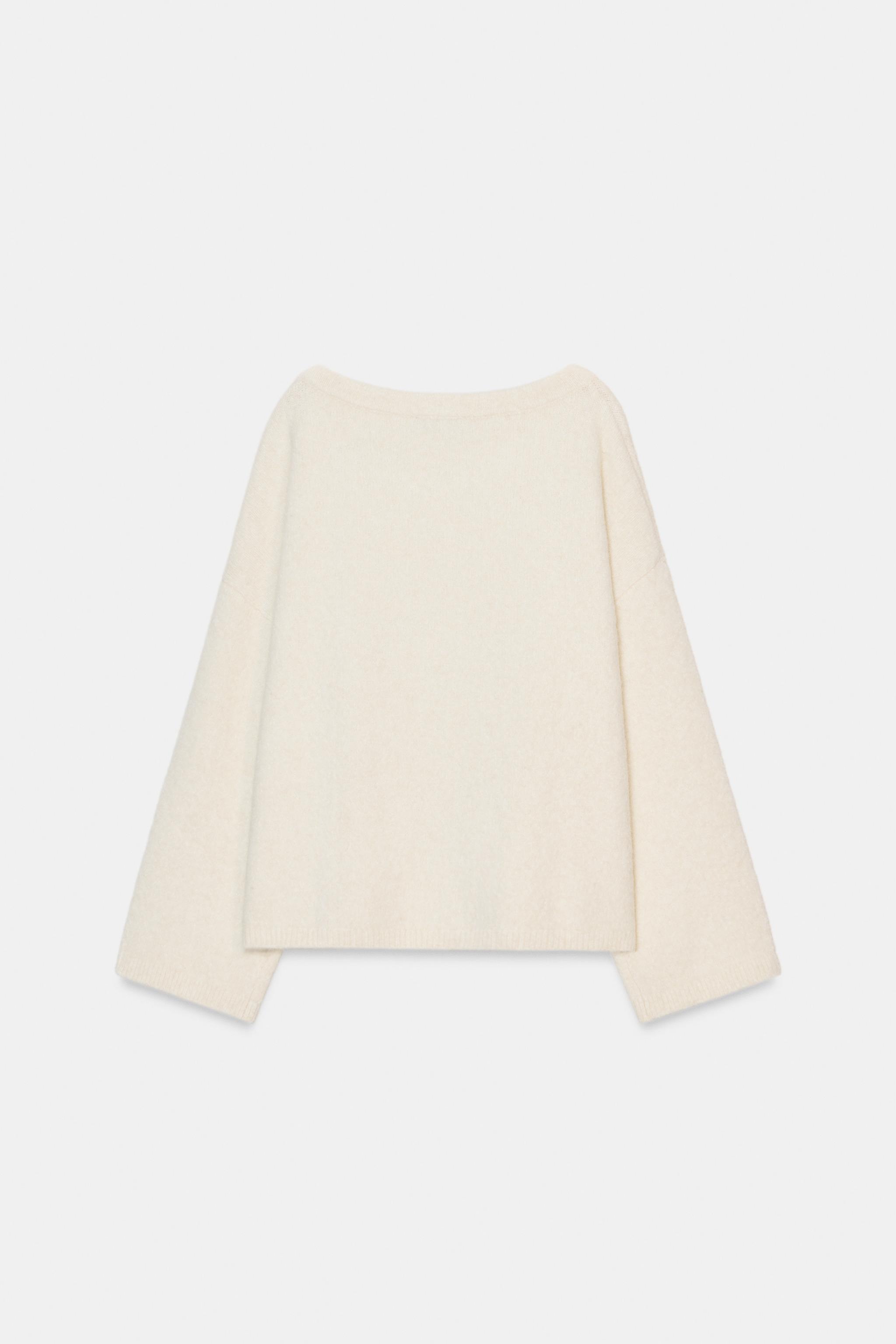 SUÉTER DE TRICÔ COM BROCHE - Cru | ZARA Brasil