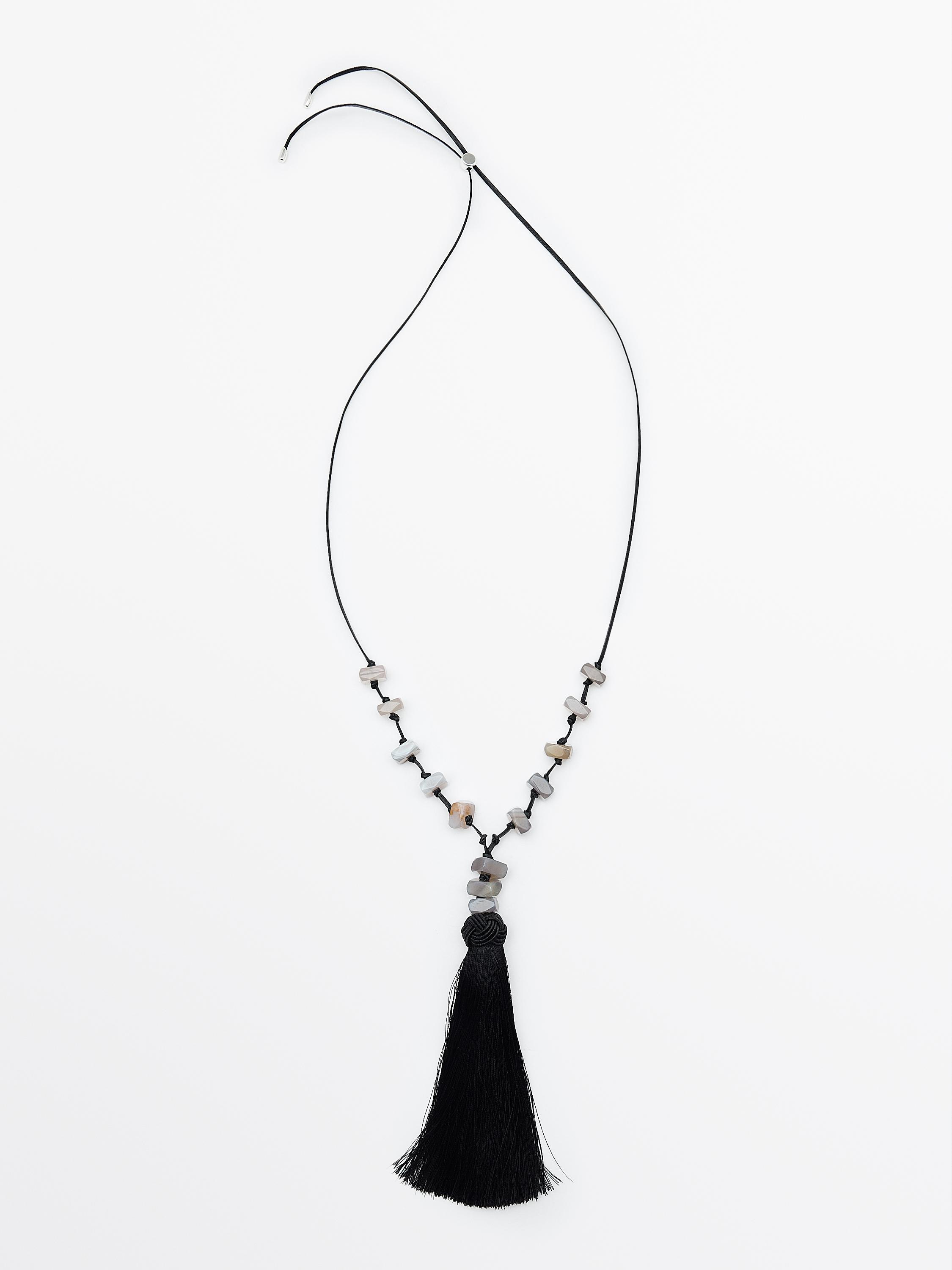 Rhinestone tassel necklace