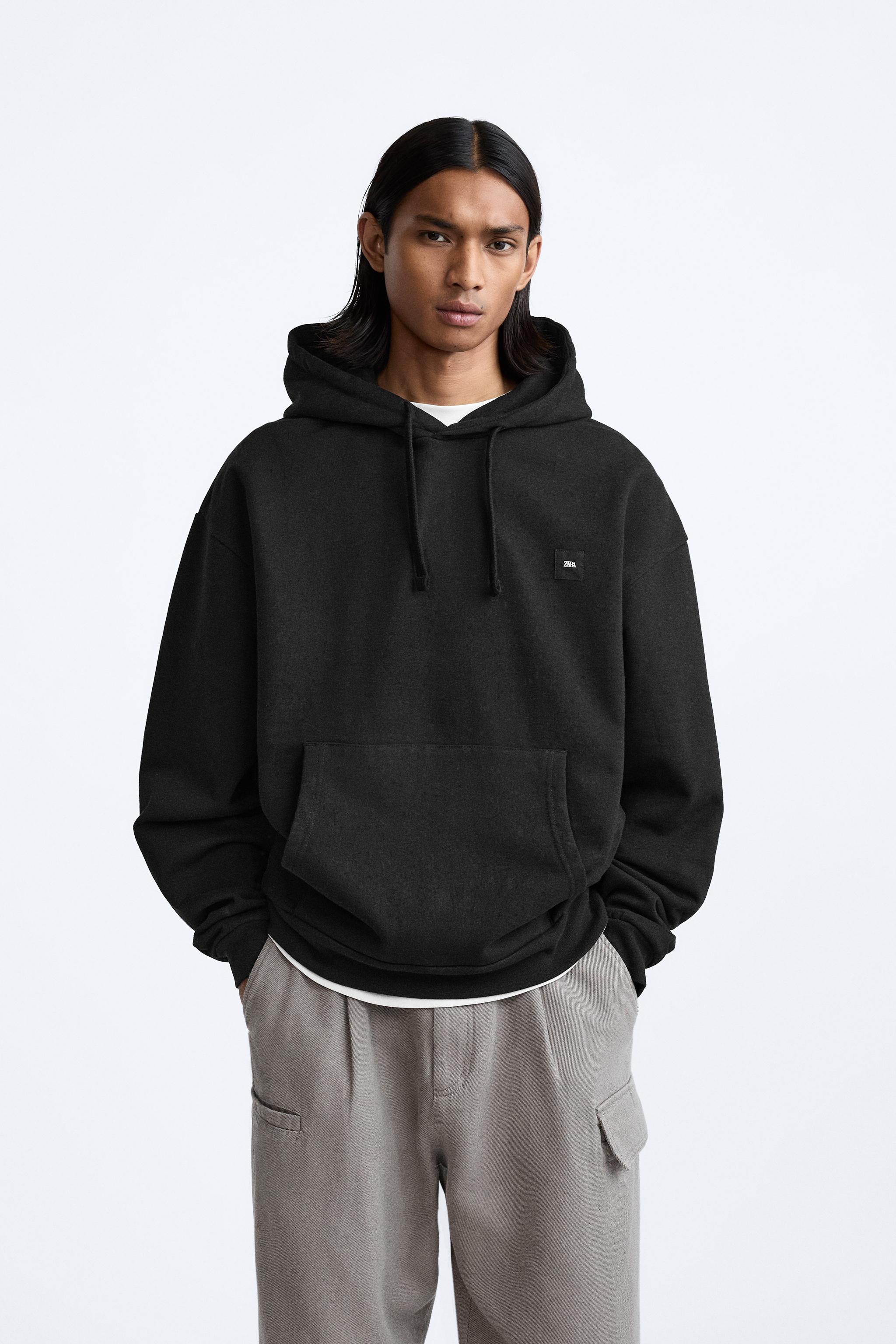 Black zara hoodie shops