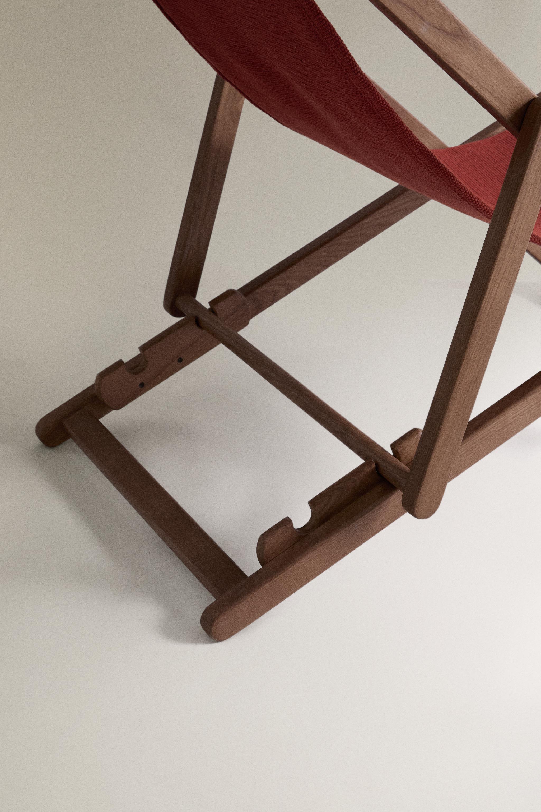 Zara WOOD AND COTTON FOLDING LOUNGER — фото 3