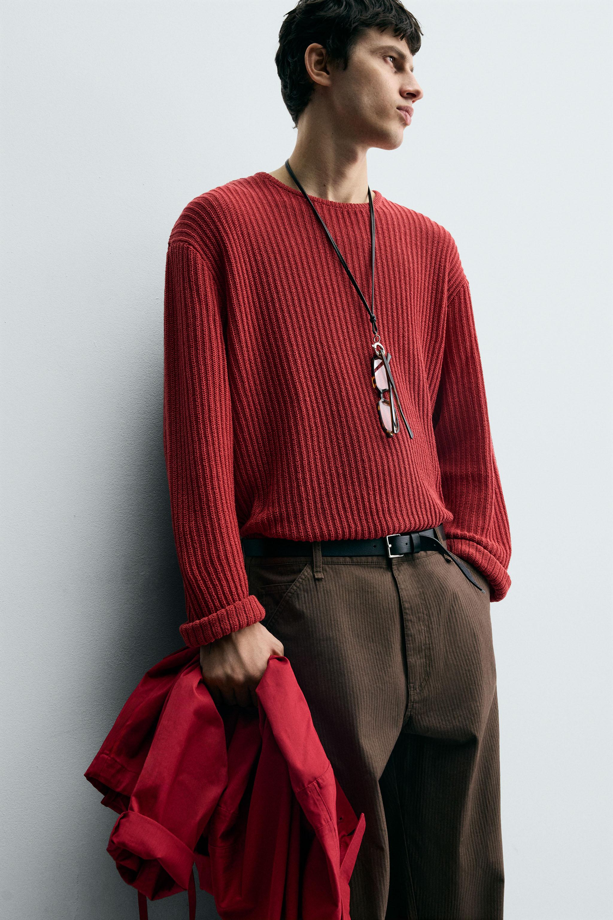 TEXTURED KNIT SWEATER