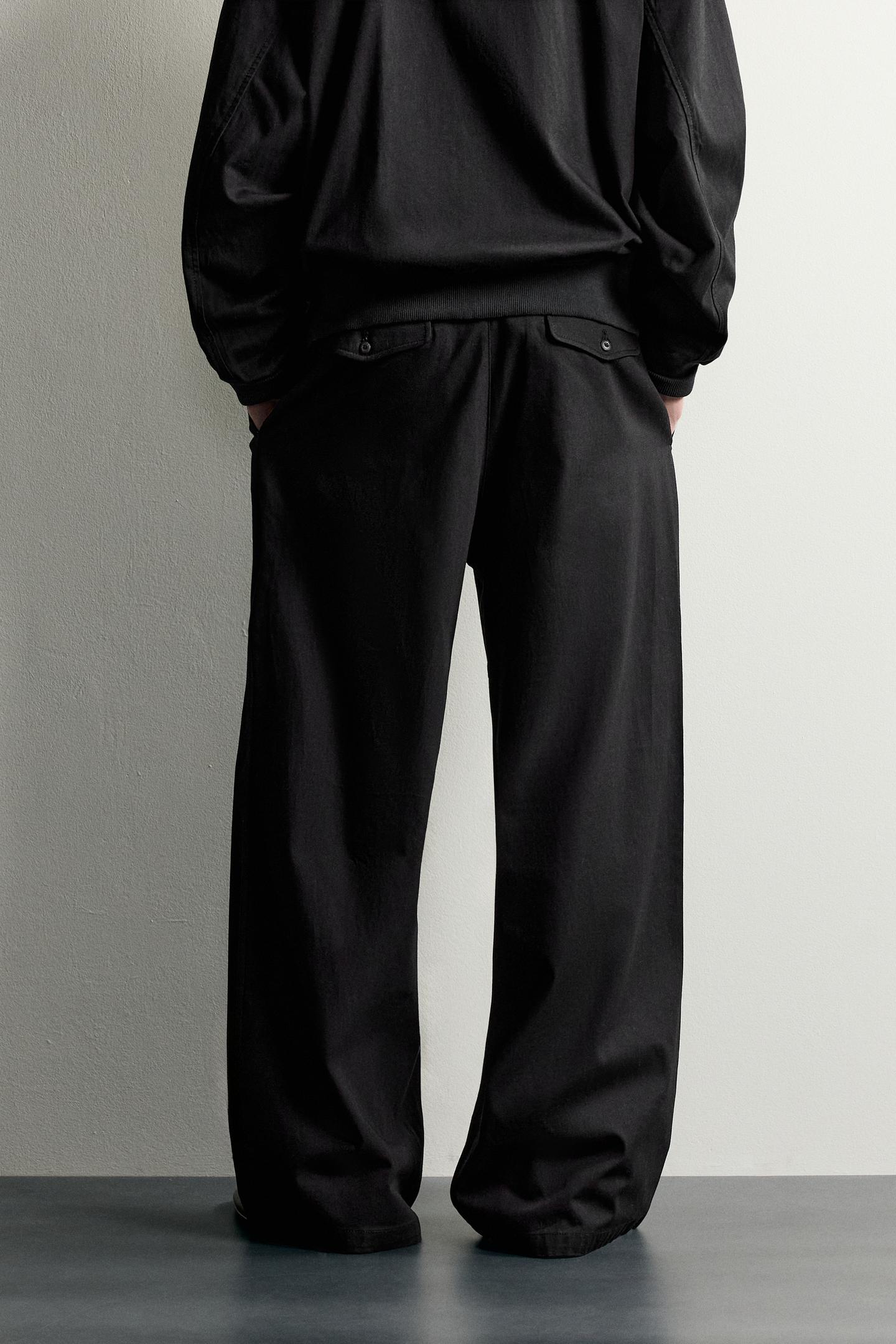 Мужские брюки Zara Relaxed Fit Pleated, цвет: Индиго — фото 3