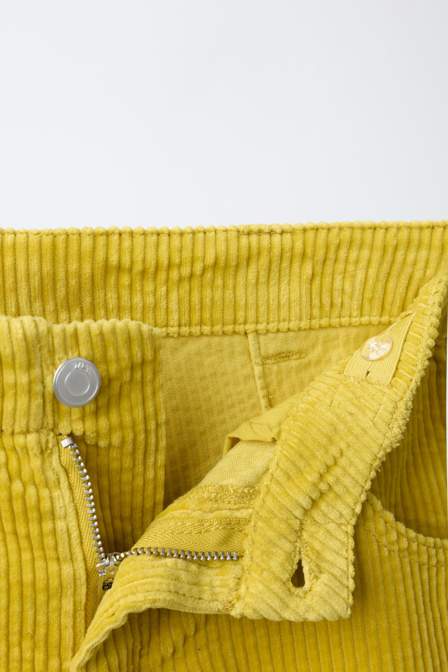 Детские брюки Zara Corduroy Barrel, цвет: Оливковый зелёный — фото 3