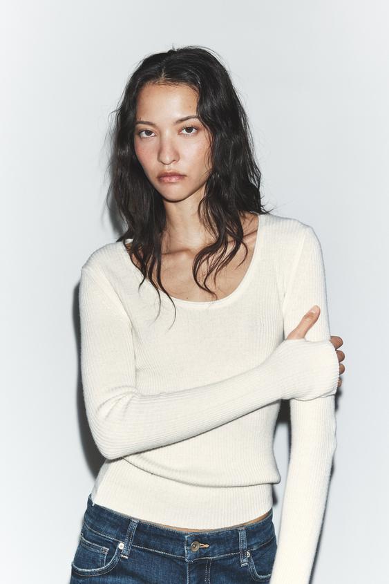 WOOL RIBBED JUMPER