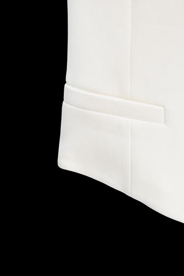 Zara ASYMMETRIC INTERLOCK VEST TOP - White