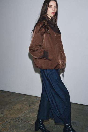 ZW COLLECTION RIBBED JACKET - Chocolate by Zara - Image 3