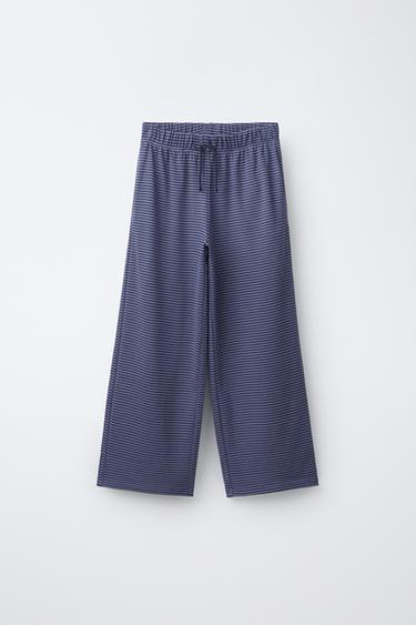 STRIPED PYJAMA-STYLE TROUSERS - Blue by Zara - Image 0