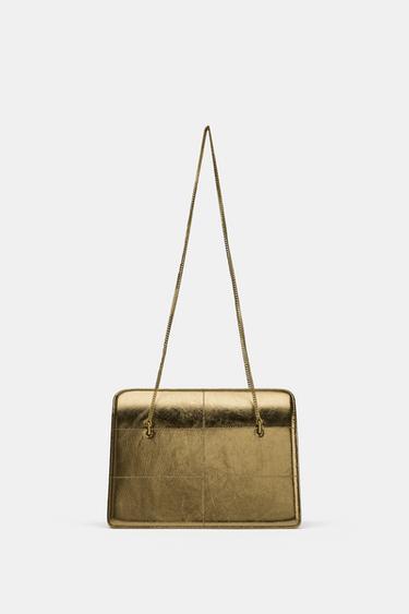 BOLSO DE HOMBRO PIEL - Bronce de Zara