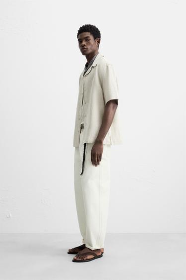 CHEMISE 100 % LIN - Beige clair de Zara - Image 3