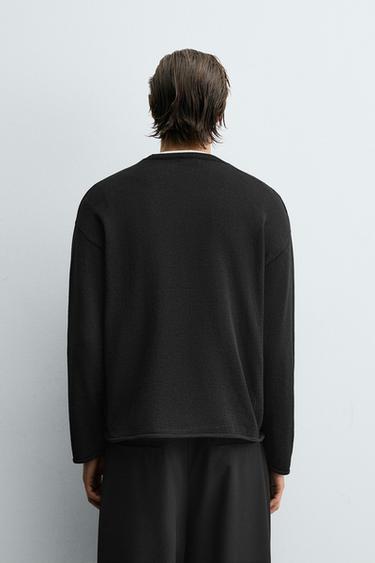 PULL STRUCTURÉ FINITIONS REVERS - Noir de Zara - Image 2