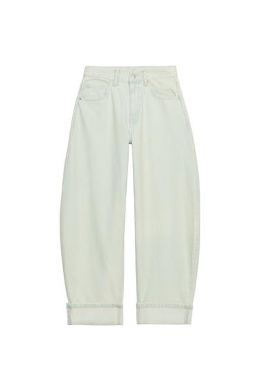 QUẦN JEANS BARREL DENIM TRF CẠP LỠ - Màu xanh biển từ Zara